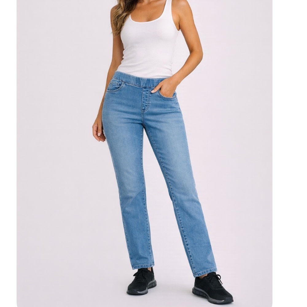 STYLE & CO Blue Pullon Straight Leg Ankle Jeans Size XL NWOT